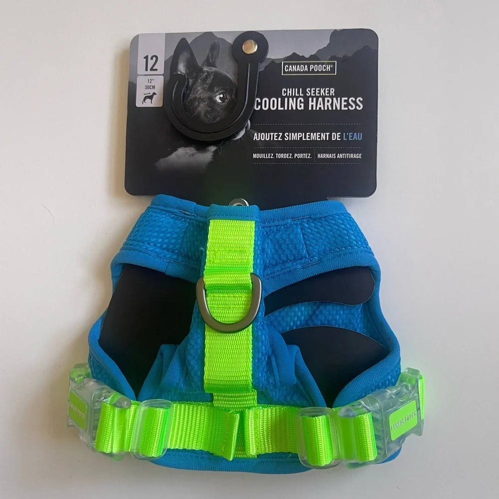 Canada Pooch Chill Seeker Cooling Harness - Blue/Green - Size 12